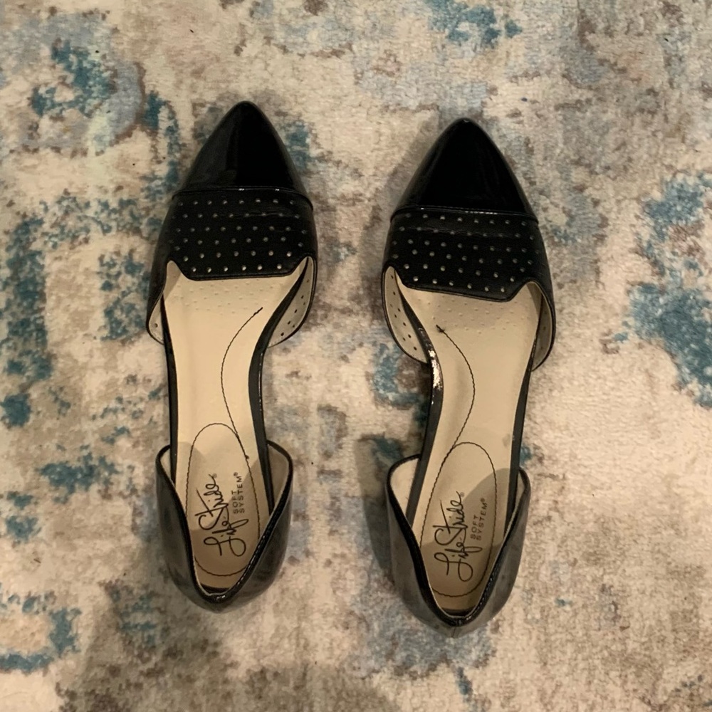 Life Stride D’orsay flats. Black patent. Size 9.5